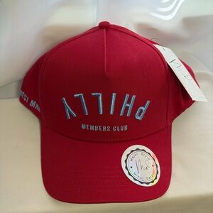 NWT HONEST MAN Phillies Upside Down Philly Hat in Maroon & Light Blue